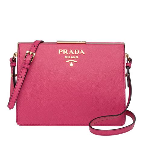 prada shoulder bag logo leather printed black white pink|Prada leather bag women black.